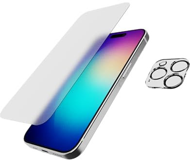 Tech21 Verre Anti-reflet – Protection d'objectif d'appareil Photo pour iPhone 15 Pro – Outil d'application Facile Inclus