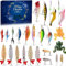 Adventskalender Angel Männer, 24 Tage Angelgerät Weihnachtskalender Angeln Köder Set Angel-Adventskalender 2023 Für Erwachsene Angel Weihnachts Countdown Kalender Für Angelliebhaber