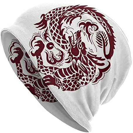 702 Wintermütze Wolkenfeuer Japanischer Drache Klassische Beanie Atmungsaktivem Strickmütze Unisex Strick Beanie Für Sports Outdoor Winter