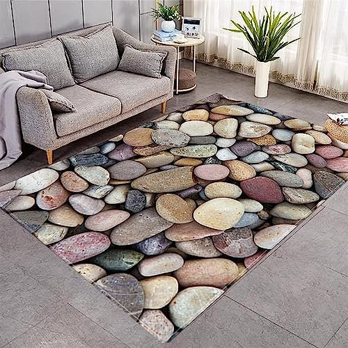 3D-Gedruckter Teppich Soft Unregelmäßige Kieselsteine Matten Polyester Anti-Rutsch Teppiche Leicht Zu Reinigen Schlafzimmer Küche Büro Wohnzimmer Spielzimmer Lobby Kinderzimmer Flur Bad Fußm -4R8W/M3
