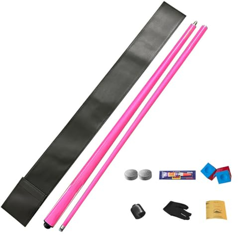 WhYaTT Queues de Billard Portatives en Fiber de Carbone de 147CM, Bâton de Queues de Billard à Petite tête de 9.5Mm, Accessoire de Billard Professionnel,Rose