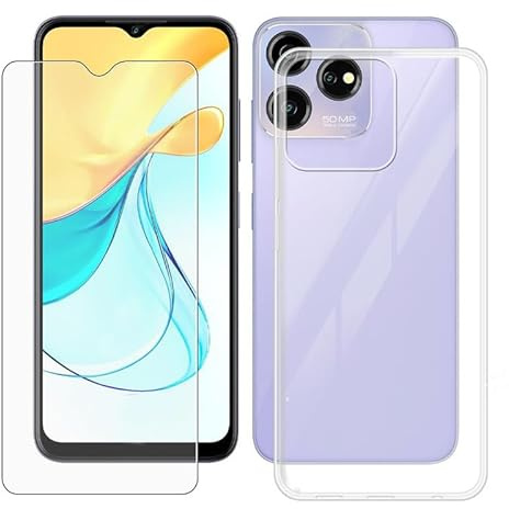 IJTYHF Hülle für ZTE Blade V50S (6.60 Zoll) Handyhülle Silikon Cases Weich Phone Case TPU Cover Protector Hüllen Transparent Bumper + Displayschutzfolie Gehärteter Film