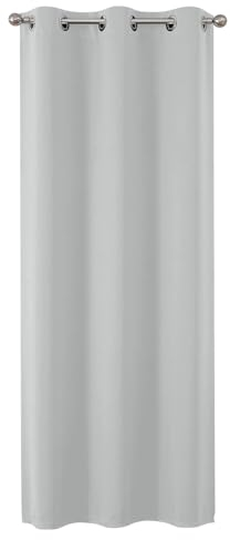 Joydeco Verdunkelungsvorhang 1 Stück, Vorhang Blickdicht mit Ösen Türvorhang H 210 x B 132 Thermovorhang Weiß Kälteschutz Hitzeschutz Blackout Curtain für Schlafzimmer Wohnzimmer