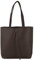 modamoda de - T253 - Ital. Henkeltasche mit Innentasche aus Leder, Farbe:Dark Chocolate