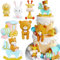 JeVenis luxury bear cake decoration décoration de gâteau de shower de bébé en forme d'ours ours train girafe décoration de gâteau lapin canard décoration de gâteau d'anniversaire pour la douche de béb