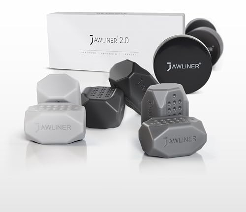 Jawliner® Jaw Exerciser Set für Männer & Frauen Trainer mit 3 Widerstandsstufen - 100% lebensmittelechtes Silikon Kiefer Trainer - Gesichts- und Nackenformer & Kieferverstärker