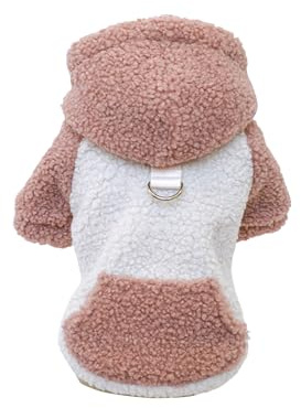 Galatée Wintermantel Für Kleine Hunde, Süße Haustierkleidung, Warmer Wintermantel, Warme Welpenjacke Für Den Kalten Winter, Winter-Kapuzenpullover Für Kleine Hunde(S, Rosa)