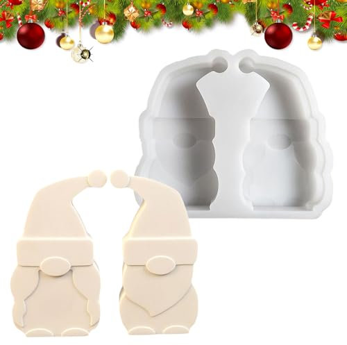 Vordpe Weihnachten Silikonformen Gießformen, Silikonform Weihnachtsmann, Gipsformen zum Gießen, Wichtel Epoxidharz Formen für DIY Weihnachtsschmuck Dekoration