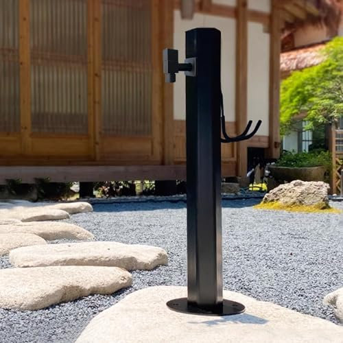 SQMGFA Colonne d'eau de Jardin Verticale en Acier Inoxydable, Support de Tuyau d'arrosage avec Robinet entièrement en cuivre pour l'irrigation et Les Jardins extérieurs