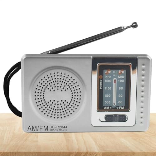 Qutalmi Radios portátiles Am FM, Radio Am FM a Pilas con Altavoz, Regalos Ideales para Padres, Ancianos y Parientes