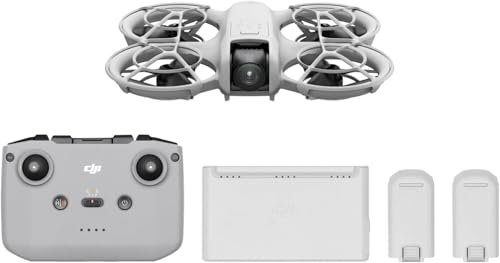 DJI Neo Motion Fly More Combo, Mini drohne mit 4K UHD-Kamera für Erwachsene, 135 g selbstfliegende Drohne, follow me funktion, Handflächenstart, KI-Motivverfolgung, mit RC Motion 3 und 3 Akkus