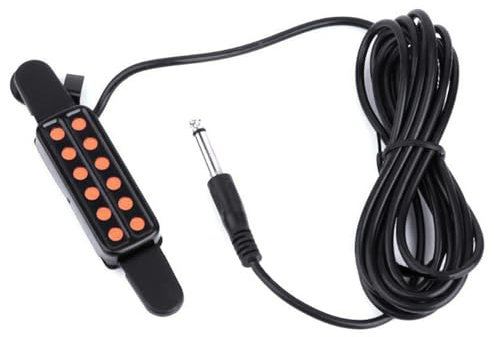 Schallloch-Tonabnehmer mit 12 Löchern, Schallloch-Tonabnehmer für Akustikgitarre, Wandler, Verstärker mit Kabel, Gitarrenzubehör