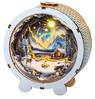 KAAYEE 3D Puzzle Nachtlicht Erwachsene, (Ewige Nachtlicht) 3D Holzpuzzle Nachtlicht, Wooden Puzzle 3D Night Light, 3D Puzzle Holz Nachttischlampe