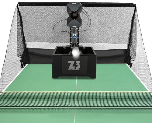 SABUIDDS Automatische Tischtennis Ballmaschine mit Tischtennis Roboter und Große Netz, 100 Bälle, Mehrere Serviermodi und Einziehbare Ball-Picker, für selbsttraining, Anfänger, Kinder oder Trainer