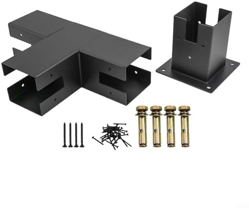 Pergola-Set aus Stahl, zuverlässig, komplett mit geraden und T-Halterungen (1 Set)