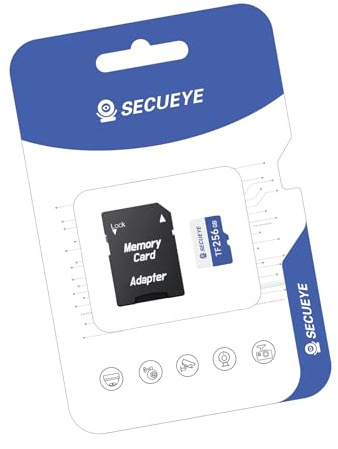 JOYNANO SECUEYE 256GB TF Memory Card with Adapter Class 10 FAT32 High Speed Reading/Writing 24/7 Recording for Security Camera Dash Cam and More (256GB + Adapter)