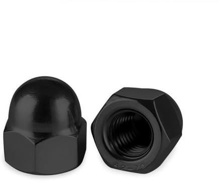 Drenky Hutmuttern M8 Schwarz Edelstahl A2 V2A Hutmuttern M8 DIN 1587 Kappenmuttern Sechskant Hutmuttern Rostfreier für Schrauben, Gewindebolzen, Gewindestangen, 10 Stück
