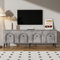 Meuble TV Moderne 4 Portes – Gris, 160 cm – Design élégant, charnières à Fermeture Douce – Idéal pour Le Salon et l'espace de Divertissement