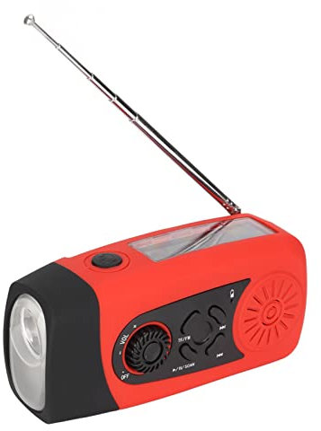 Emergency Handkurbel Radio, Tragbares Solarbetriebenes Wetterradio mit LED Taschenlampe 2000mah Power Bank Telefon Ladegerät Wiederaufladbares Notfallradio (Europäisches Modell)