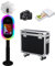 Photomaton compatible avec iPad 10,2 à 13 et appareil photo, avec lampe de poche et hauteur réglable, appareil photo reflex numérique pour location, mariages, événements (noir, photomaton +