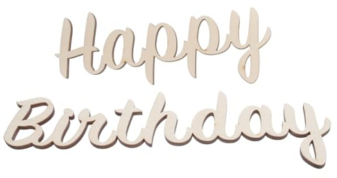 Gatuida Aufkleber Happy Birthday Holz Geburtstags-wanddeko Geburtstags-schriftzug aus Holz Geburtstagsdeko für Party und Raumdekoration