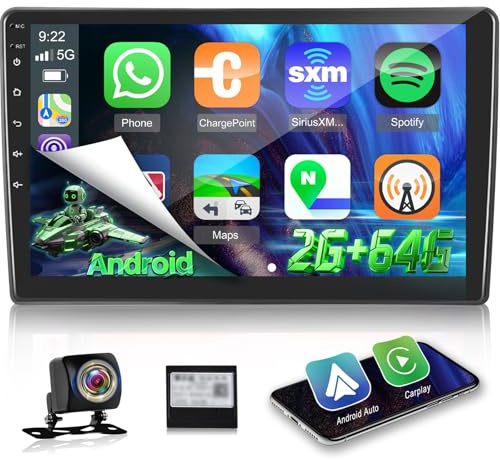 NHOPEEW 2G+64G Car Radio para Citroen C5 2008-2017 - Wireless Carplay & Android Auto - 10 Pulgadas Android Stereo con WiFi EQ GPS Mirror Link FM RDS + Cámara de visión Trasera