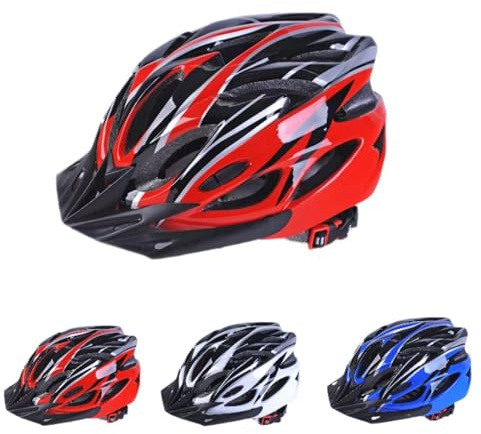 Casco da bicicletta per bambini, adatto per bambini dai 5 ai 15 anni casco unisex con visiera regolabile e rimovibile adatto per monopattini pattini e ciclisti (rosso e nero - M)
