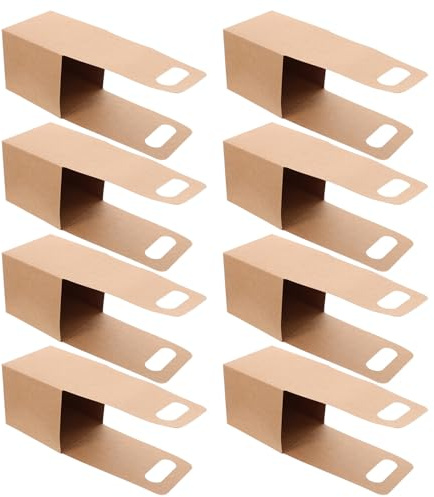 FUNNETOYU 30 Posavasos De Papel Kraft con Asa para Tazas De Café Bandeja para Bebidas Portavasos para Té con Leche Portavasos con Asa Color Marrón Claro Reutilizable