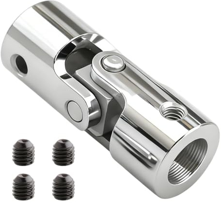 Joint de Cardan Femelle, Genouillère D'entraînement F781E pour Volet Roulant, Rotule D'articulation ø 12 mm M5 Femelle Acier Nickelé Compatible avec Manivelle et Sortie de Caisson