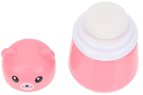 GALPADA Babypuderdose mit Großem Fassungsvermögen Süße Cartoon Bärenform aus Pp und Schwamm Dekorative Leere Puderquastenbox für Babys zu Hause