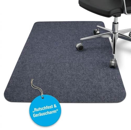 LP Projekt Bodenschutzmatte 90x140cm – rutschfeste und strapazierfähige Bürostuhlmatte für Hartböden und Teppich | Dunkelgrau Bodenschutzmatte für Zuhause & Büro | Erhältlich in verschiedenen Größen