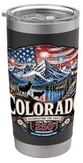 Colorado Pride zum 250-jährigen Jubiläum der USA Doppelwandiger Edelstahl-Thermobecher