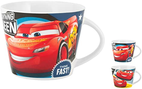 HOME Disney Cars Taza Desayuno, Porcelana, Rojo