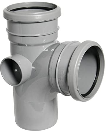 FLOPLAST 110mm Soil Ring Seal 92.5 Degree Branch - Grey