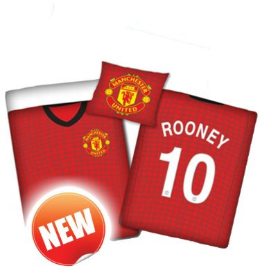 Manchester United Original FC Wende-Bettwäsche 140x200 Rooney Trikot ÖkoTex Standard 100 Baumwolle NEU OVP 2013
