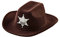 W WIDMANN MILANO Party Fashion - Cowboyhut für Kinder, mit Sheriffstern, Braun, aus Filz, Wilder Westen, Hut, Accessoire, Karneval