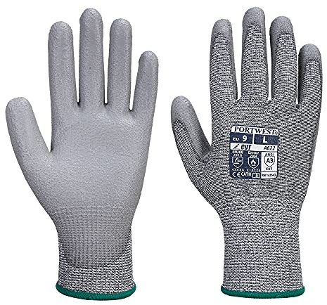 Portwest Homme Cut Glove Gant paume en polyur thane anti coupure 5, Gris, XXL EU