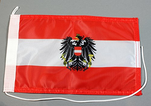 Bootsflagge Österreich mit Wappen Adler 20 x 30 cm in Profiqualität Flagge Motorradflagge