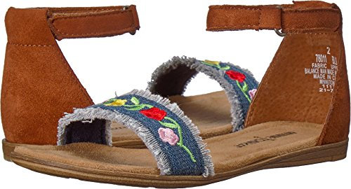 Minnetonka Mädchen Evie Riemchensandalen, Blau (Blue Denim)