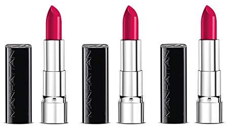 Manhattan Moisture Renew Lipstick, cremiger Lippenstift, feuchtigkeitsspendend, intensiv, langanhaltend (3er Pack) (800 Fun Fuchsia)