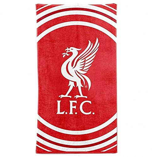 L.F.C Strandtuch mit offiziellem Liverpool Fußball-Wappen, (100 % Baumwolle, 70 x 140 cm)