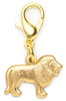 Miniblings Löwe Charm Charms Sternzeichen Afrika Gold | Anhänger zum Kombinieren, in Berlin montiert, ein Mitbringsel mit Charakter