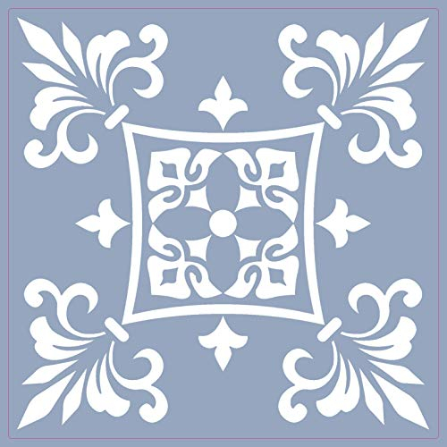 Blaue Fliesenaufkleber, viktorianisch, marokkanisch, modern, selbstklebend, Wandkunst, Dekor-Transfer, Badezimmer-Rückwand, Küchenrückwand, Blumenaufkleber, abziehen und aufkleben, Blau, 10 Stück
