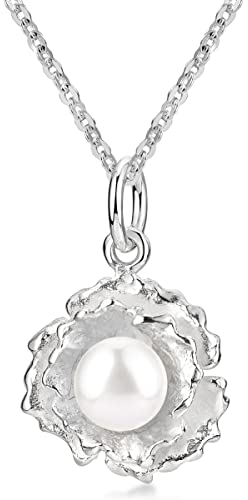 Materia Perlenkette Silber 925 Süßwasserperlen creme weiß KA-475-K30-40