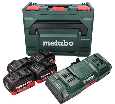 metabo Basis-Set 4 x LiHD 10 Ah ASC 145 Duo + mB – 685143000 – Akkuset für vierfache Power und doppeltes Schnellladen für maximale Leistung – Inklusive 18-V-Akkus und Ladegerät