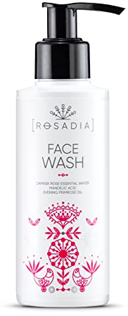 ROSADIA Gesichtsreinigungsgel. Reinigungsgel gesicht für empfindlicher, kapillarer, roter und reifer Haut. Vegan Naturkosmetik für frauen und männer Größe 150ml.