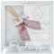 Kit de vela y pañuelo personalizado para bautizo – Pack de vela decorada para Bautizo y Paño bordado con nombre y fecha del Bautismo - Modelo París (Rosa Maquillaje)