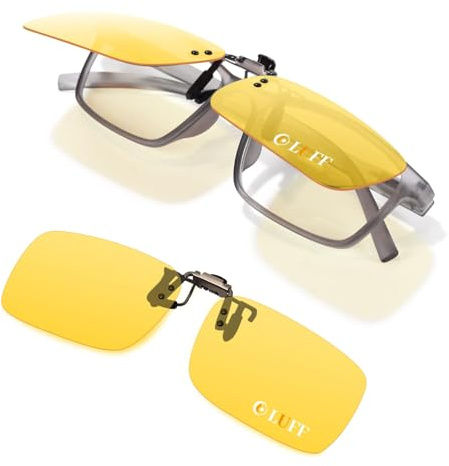LUFF Polarisierte Nachtsichtbrille Clip auf für verschreibungspflichtige Brillen-gute Clip-Stil nachtfahrbrille für Myopie Brille im Freien/Fahren/Angeln