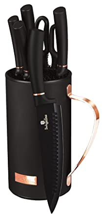 B BERLINGER HAUS BERLINGERHAUS PROFESSIONAL PRECISION - Juego de cuchillos con soporte móvil, mango ergonómico, no se desliza y diseño elegante, juego de cuchillos PFOA, sin plomo, 7 piezas, 9600287