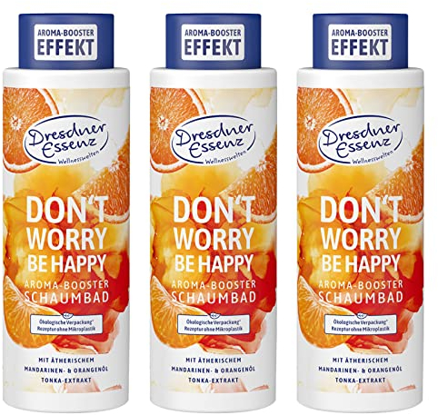 3er Pack Dresdner Essenz Schaumbad Don´t Worry, Be Happy 3 x 500 ml Badezusatz vegan